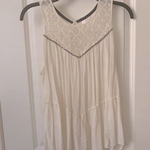 White lace tank top.
